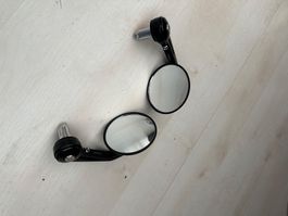 Area1 Motorrad Lenkerendenspiegel rund schwarz 2 Stck neu