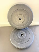 2x 10 kg Hantelscheiben 30mm Kunststoff Zement Hanteln Set 2