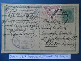 Österreich 1917 Postkarte P235 mit Nr. 217 Zensur