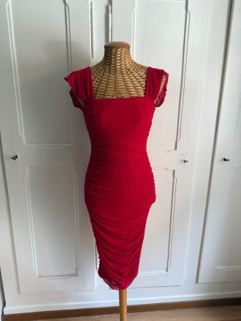 Schlauchkleid rot gerafft S