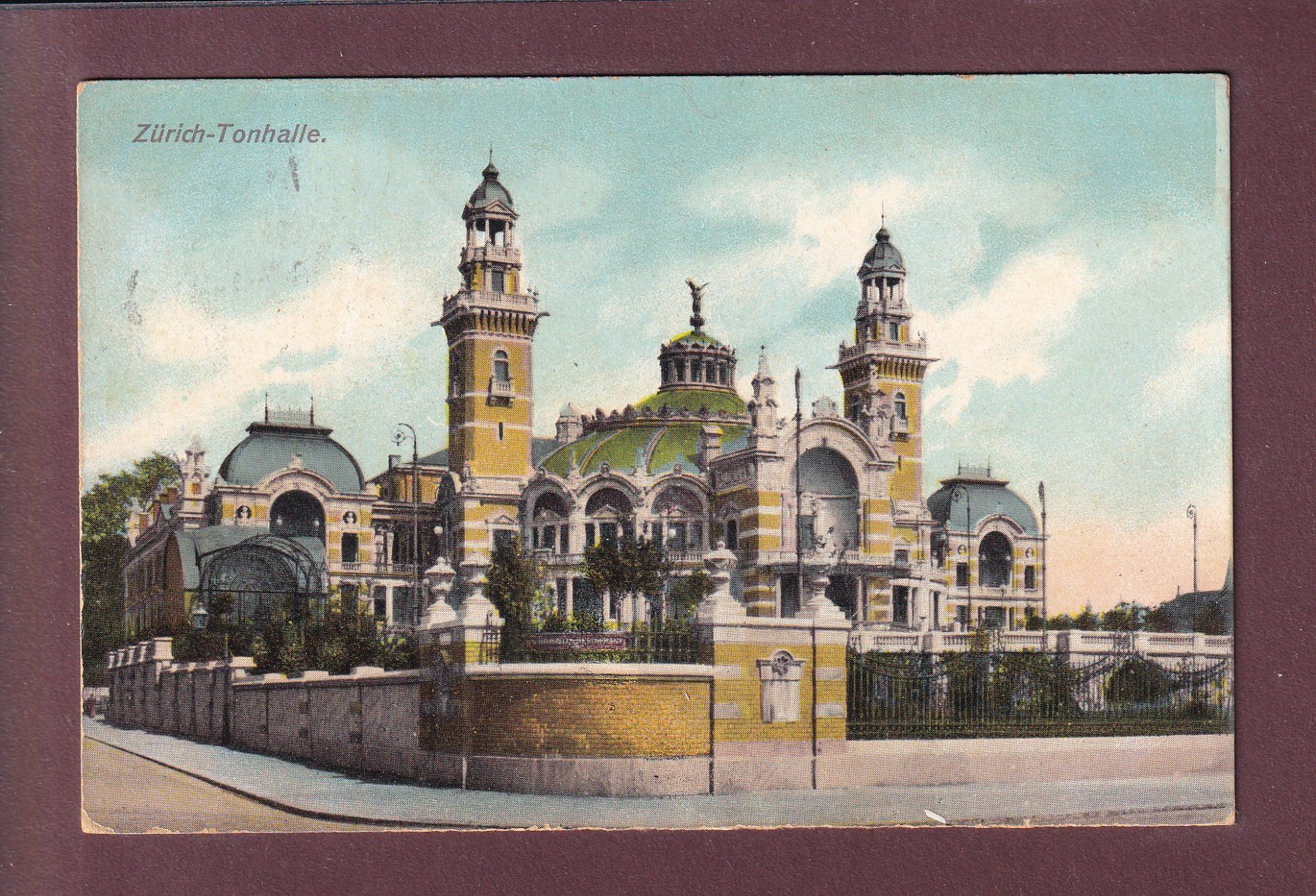 Ansichtskarten: ZÜRICH - Tonhalle - 1908 – Gebraucht aus Pully von nicecards