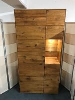 Highboard ZERRO Wildeiche massiv 96 cm inkl. Beleuchtung
