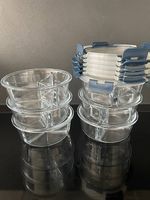 6er-Set Glasschalen mit 3 Fächern
