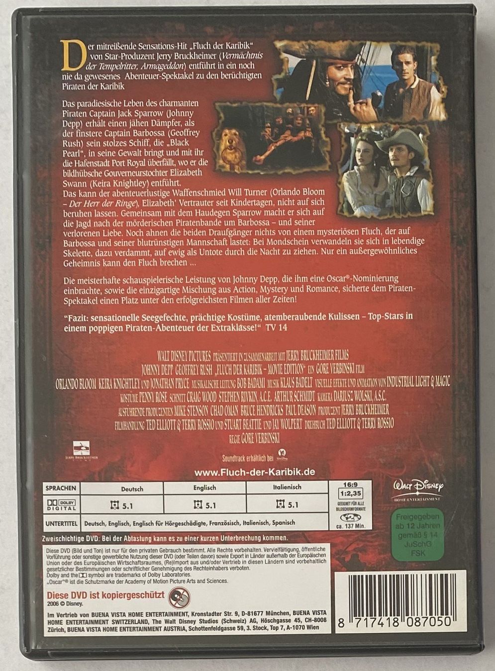 Tutti i DVDs: Fluch der Karibik, Movie Edition – Usato da Flums venduto da Asquillo 1