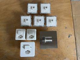 Steckdosen, Schalter, elektromaterial, lampe, stromer, hager