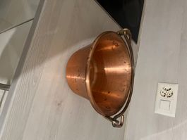 Vecchio recipiente / pentola in rame vintage