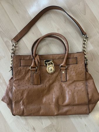 Michael Kors Handtasche Leder braun gold Tasche Vintage