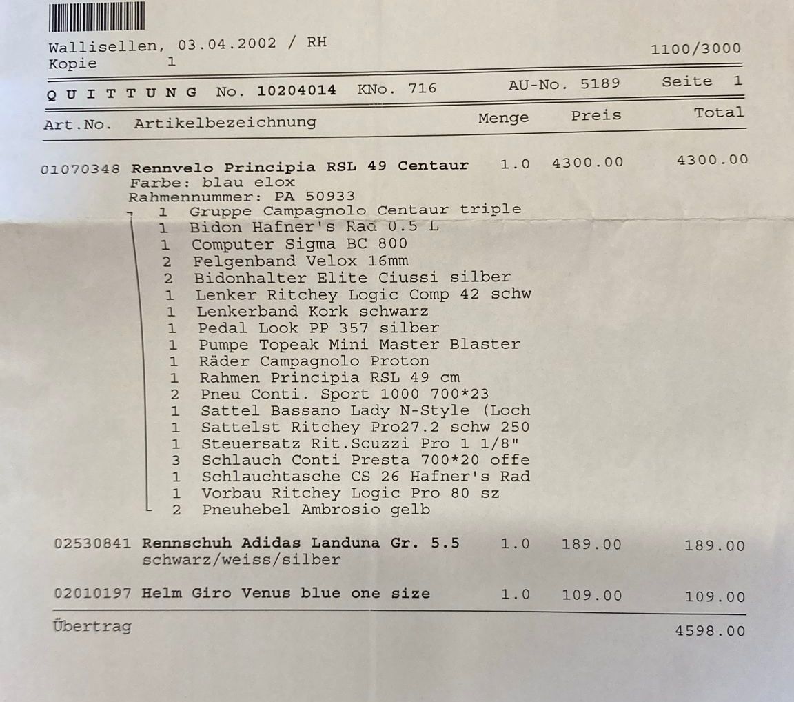 Biciclette: Principia RSL – Usato da Lindau venduto da Hopes11 3