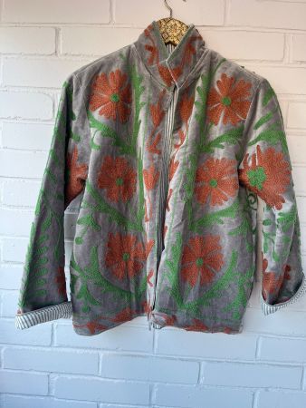 Embroidery velvet jacket