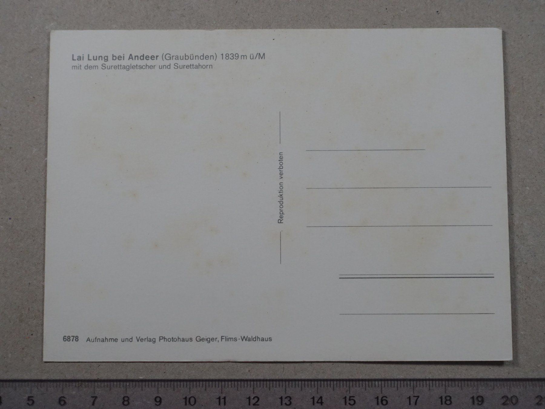 Ansichtskarten: Andeer, Lai Lung – Gebraucht aus Lenzburg von fh1 1