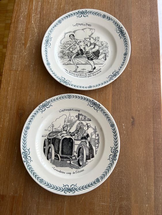 Assiettes anciennes, Terre de Fer, Modern Style, Faiencerie St Amand – de Famille