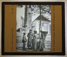 Glasdia Schweiz: Dorfbild in Mergoscia / Locarno TI, um 1930