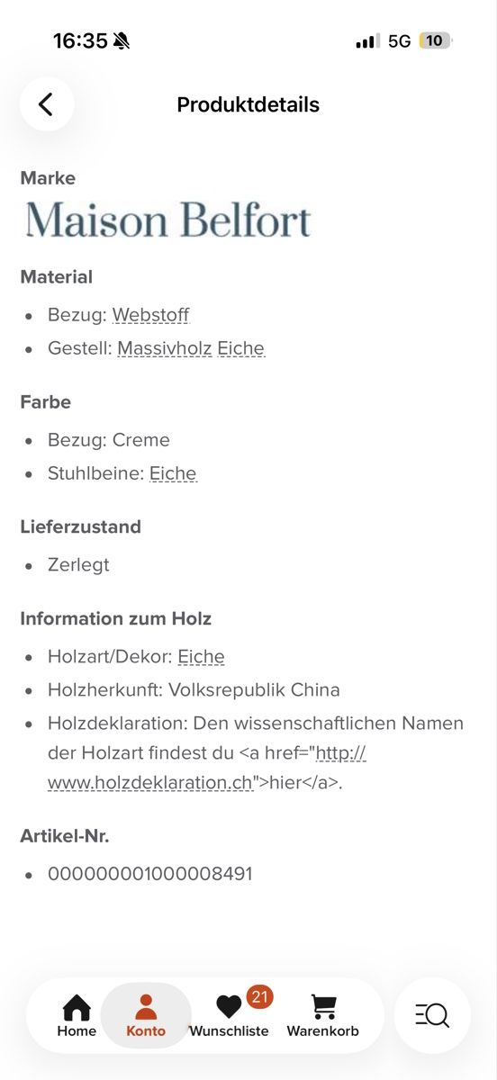 Sedie: Essstühle Maison Belfort Eiche – Nuovo (secondo la descrizione) da Uzwil venduto da Milenaa22 5