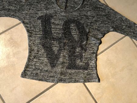 Pull 140 fille gris foncé  METRO LOVE