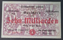10 MIA. MARK / LÖRRACH 1923