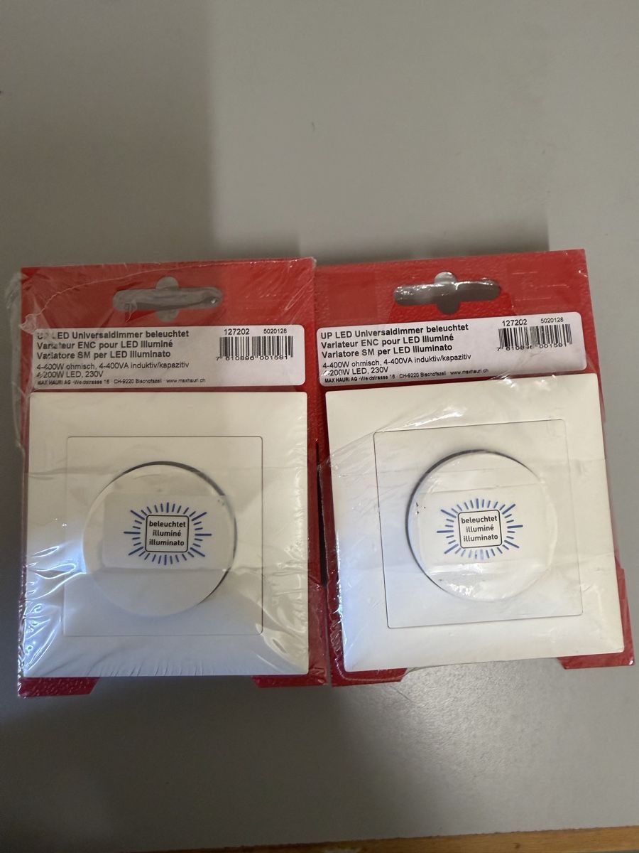 Feller Interruttori: Led Universall dimmer mit licht linse  – Nuovo e nell'imballaggio originale da Zürich venduto da papaplatte