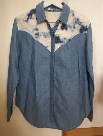 Sandro Jeanshemd Gr. 1 Batikmuster Western Style Bluse