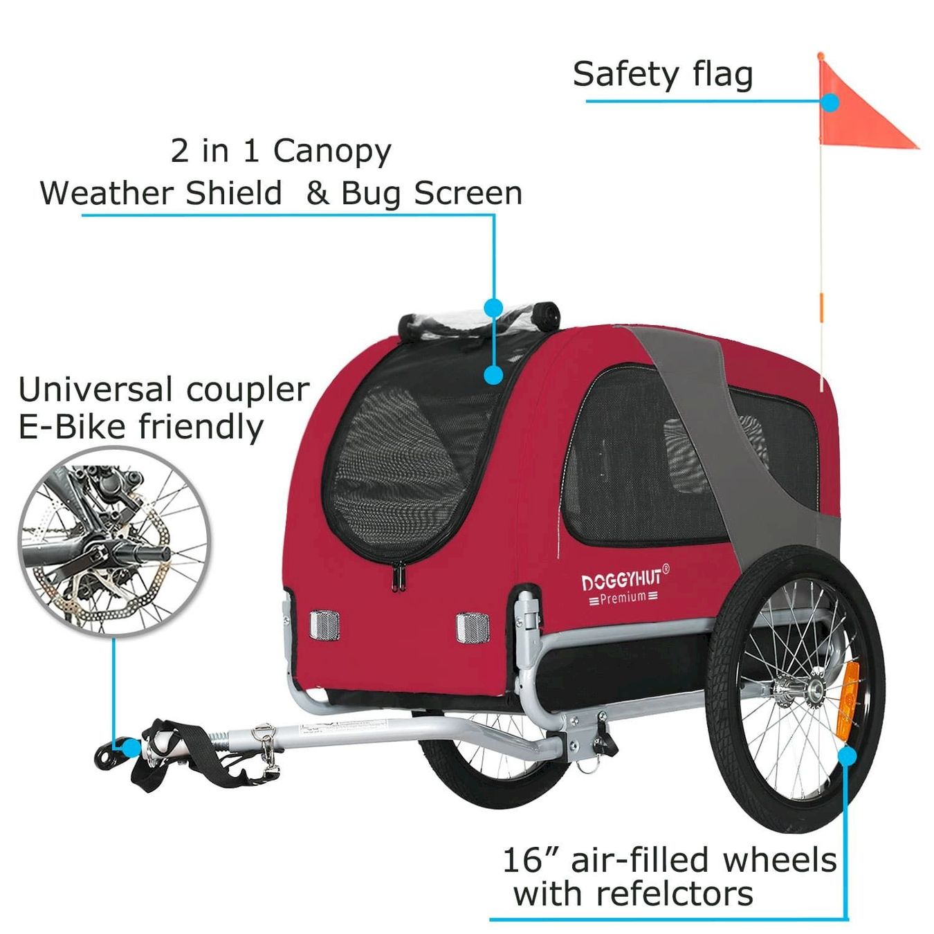 Rimorchi per biciclette: DOGGYHUT MEDIUM Hundefahrradanhänger – Nuovo e nell'imballaggio originale da Bottighofen venduto da zaap 1
