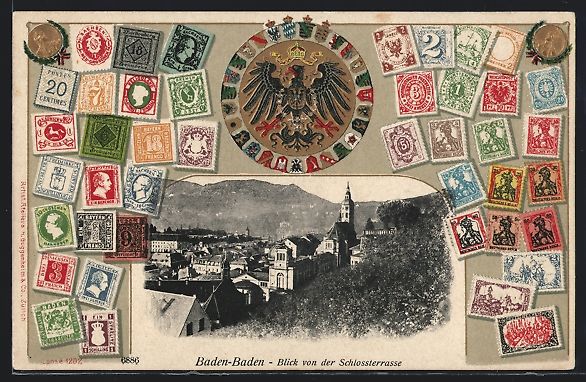 Cartoline postali: Baden-Baden, Blick von der Schlossterras – Usato da Berlin venduto da bartko-reher
