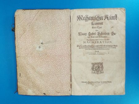 Antikes Mechanik Buch von 1629