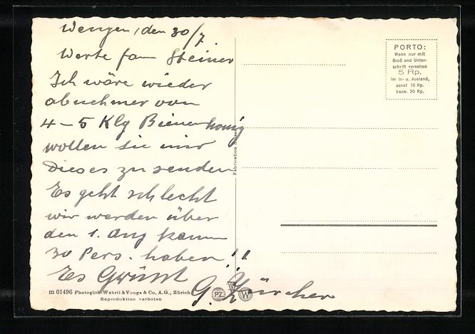 Cartoline postali: AK Wengen, Hotel Alpenrose – Usato da Berlin venduto da bartko-reher 1