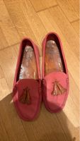Loafer Schuhe Leder rot mit Quasten gebrauchter Zustand