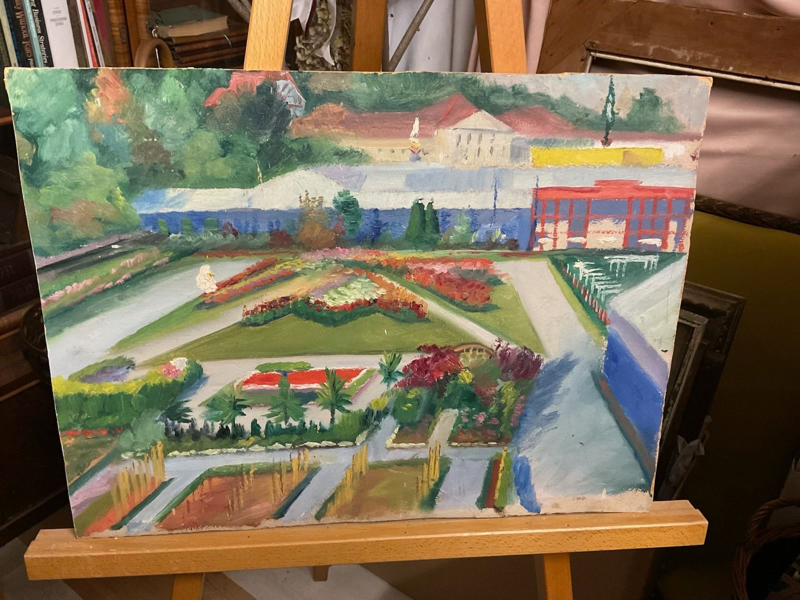 Dipinti: Ölbild signiert, Blumen E. Wagner Hinterseite Bild bemalt – Usato da Otelfingen venduto da Markthalle_C 2
