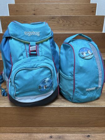 Ergobag Pack Schulrucksack Set türkis - guter Zustand!