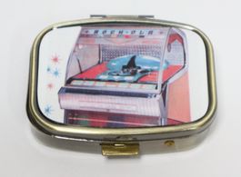 Metall Pillendose Juckebox Rock-ola neu Dose Taschenspiegel