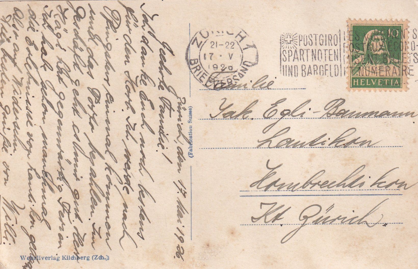 Cartoline postali: Zürich und die Alpen /ba – Usato da Hombrechtikon venduto da Rudolf07 1