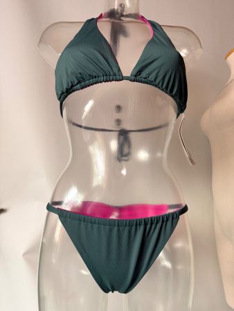 TRIUMPH, Bikini FREE SMART, Grösse 2/M, Farbe Olivgrün/Pink