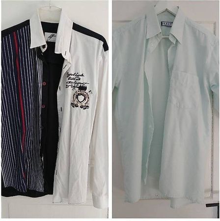 Marken Hemd Kleiderpaket Sommer weiss / schwarz türkis