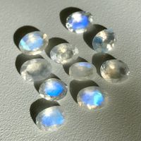 Lot Regenbogen Mondstein, 10 Stück, 4.4 Karat, oval, Indien