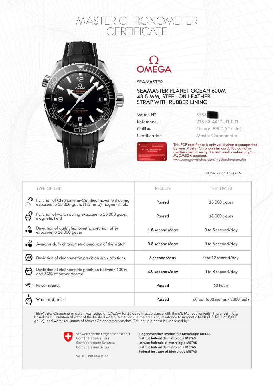 Omega Orologi: OMEGA Seamster Planet Ocean 43.5mm Fullset – Usato da Birsfelden venduto da Mynos 5
