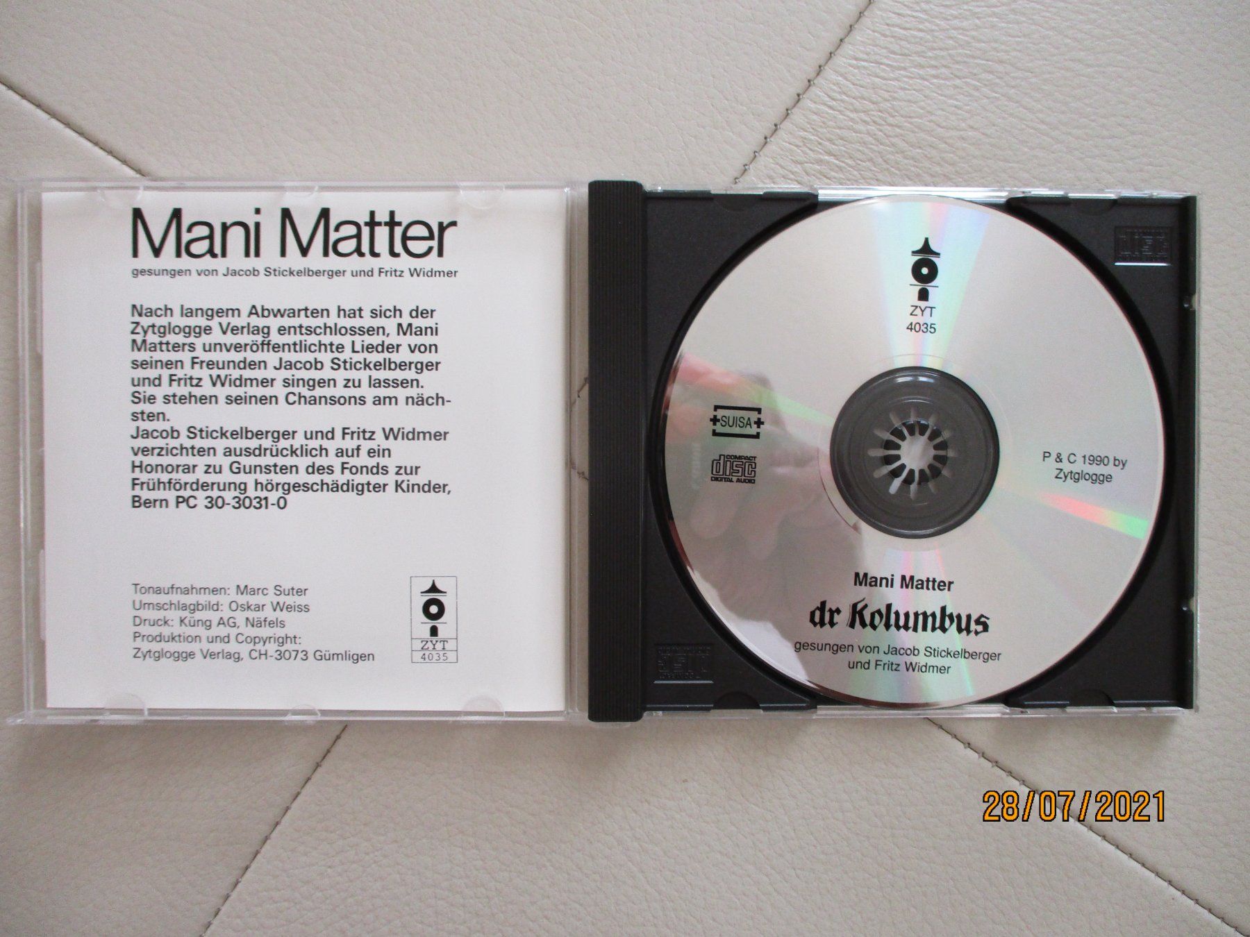CD: Mani Matter -   Dr Kolumbus – Usato da Liestal venduto da Disc-Point 1