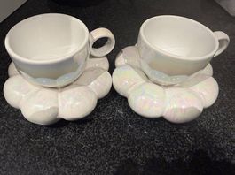 2x Tassen schimmernd