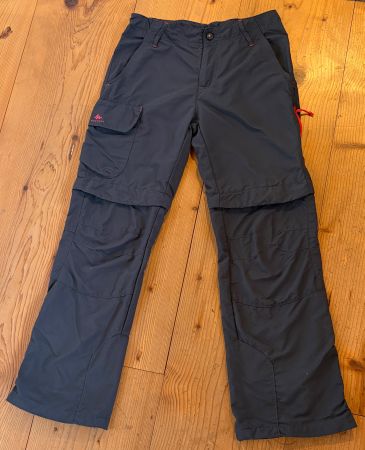 Pantalon randonnée transformable gris 10/12A,Très bon état