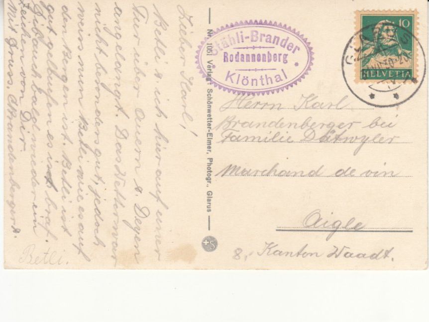 Cartoline postali: Rhodannenberg 1930 – Usato da Bürglen TG venduto da StampGraf 1