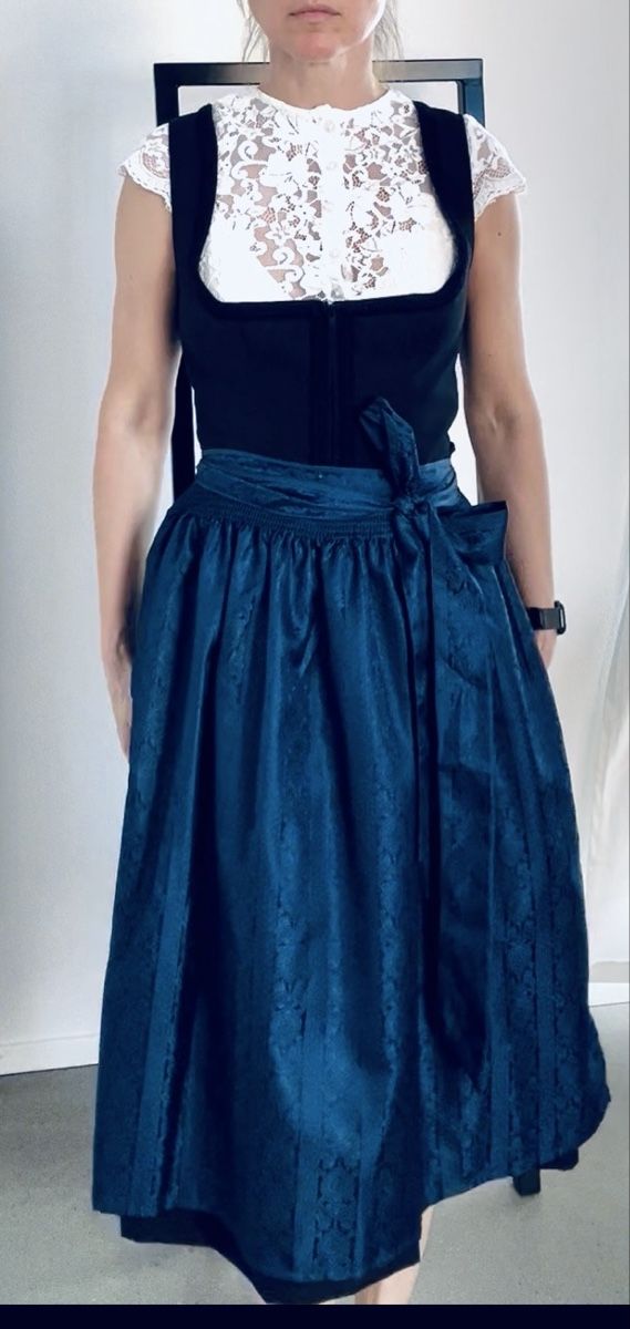 Vestiti: Stockerpoint Dirndl Midi schwarz mit Schürze und Bluse – Usato da Zürich venduto da eka_5xfb