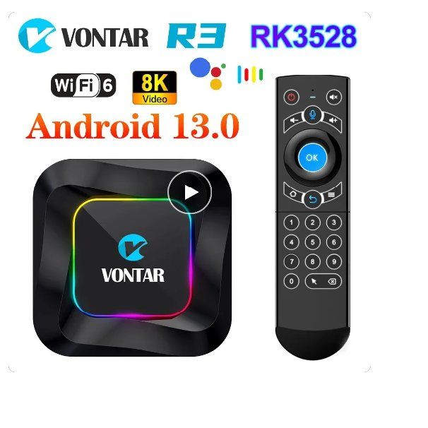 VONTAR R3 RGB Light Android 13 TV Box RK3528 Set Top Box 4K Media Player  Android