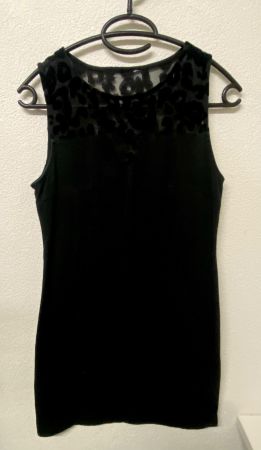 Longtop/Etuikleid, S mit Transparenter Schulter