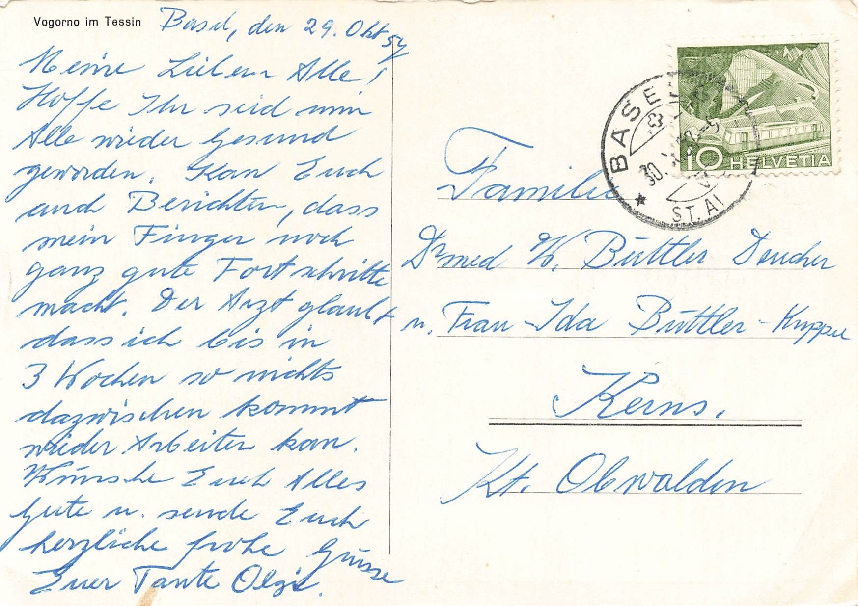 Cartoline postali: Vogorno Verzasca G – Usato da Biasca venduto da Blenio71 1