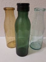 3antike Bülacher- Wasser - Milch Flaschen ,grün ,gelb ,weiss