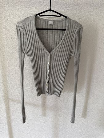 Cardigan SODA ribbed grey button-up size S