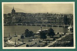 Genève, Quai du Mont Blanc et vue sur la ville, ungelaufen