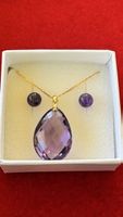 Set Amethyst Halskette & Ohrringe 18k