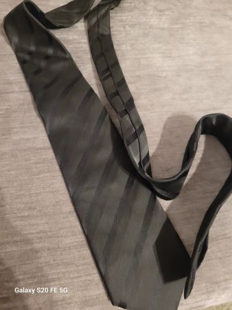 Krawatte Sundance Streifen grau Polyester guter Zustand