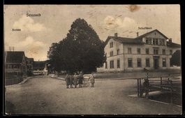 AK Seuzach, Schulhaus und Gasthof Sonne