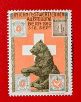 POSTWERTZEICHEN AUSSTELLUNG BÄR KREUZ BERN 1910*