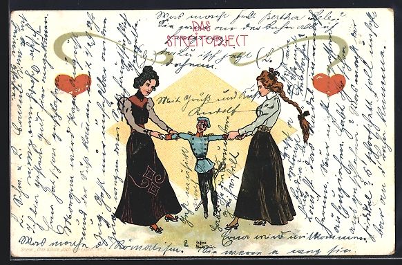 Cartoline postali: Hans Starcke: Das Streitobject, Damen k – Usato da Berlin venduto da bartko-reher